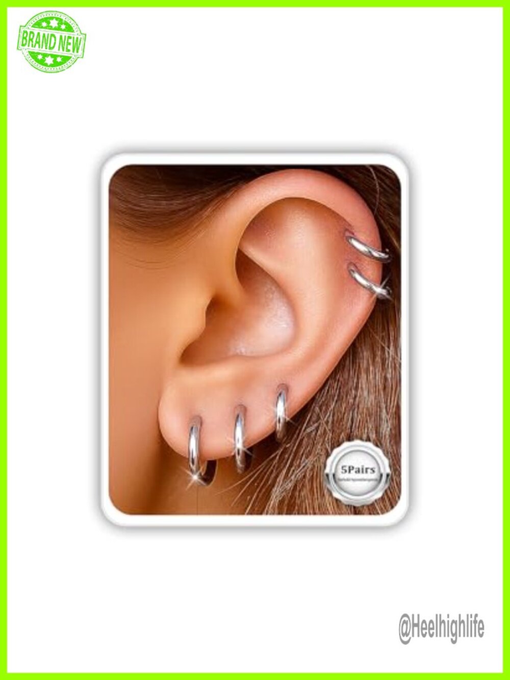 Stainless Steel Huggie Hoop Earrings Set Hinged Small Hoops Multiple Piercings
